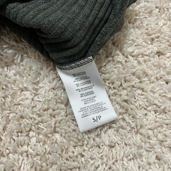 Anthropologie Eri + Ali Size Small Green Ribbed Fringe Crossover Malla Sweater - Picture 6 of 7